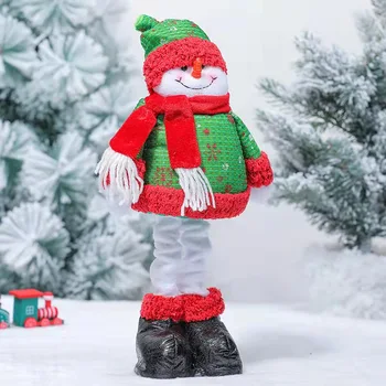 Vianočné Bábiky Zdvíhateľnej Santa Claus Snehuliak Elk Hračky, Vianočné Figúrky Vianočný Darček pre Dieťa Červený Vianočný Strom Ornament Obrázok 2