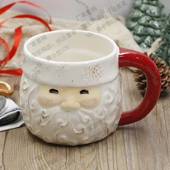 900 ml Keramický Hrnček Tvorivé Šálku Kávy Vianočné 3D Santa Claus Keramické Hrnčeky Deti Darček