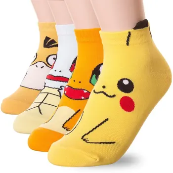Pokemon Kreslených Bavlnené Ponožky Dámy Roztomilý Pikachu Bavlna Jar a v Zime Priedušná Pot-absorbent Dezodorant Dospelých Ponožky
