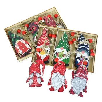 12/9 Pack Vianočné Gnome Drevené Vianočné Santa švédsky Elf Ornament, Ozdoby na Stromček, Vianočné 2021 Dekor Nový Rok 2022 Darček Obrázok 2