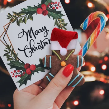 24pcs Lízatko Vianočné Hat Malé Mini Candy Santa Claus Čiapky, Doplnky Strany