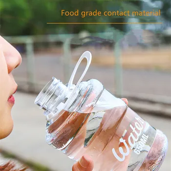 Kreatívne Minerálne Vody 650 ml Fľaša Mini Vody, Plastové Vedro Vody Pohár Prenosné Nepresakuje Voda Fľaše Roztomilý Dievča Piť Fľaše