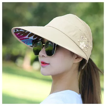 Letné Slnko Klobúky Ženy Skladacia UV Ochrany Slnko Klobúk Clonu Suncreen Floppy Spp Chapeau Femme Vonkajšie Pláž Hat