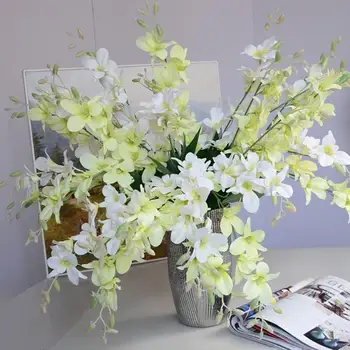 Umelé Orchidea, Kvety, Biela, Fialová, Ružová Zelená Modrá Kvalitný Hodváb Skutočný Dotyk Rastlín Domu Domov Svadobné Festival Dekorácie