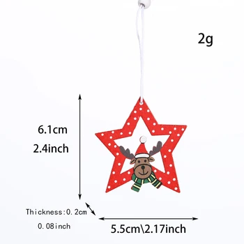 12pcs/veľa Vianoce Set Roztomilé Hviezda Strom Kreslené, Maľované Drevené Darčeky Pre Ornament DIY Vianočné Závesné Prívesok Domova Navidad