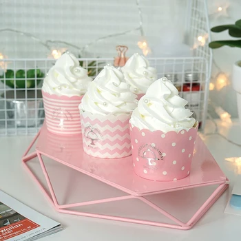 Roztomilý simulácia pohár zmrzliny nádherné umelé cup cake romantické svadobné dekorácie, foto prop cake shop okne displeja