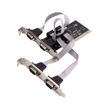 Skvelé-Q PCI 4 port RS232 DB9 Sériový Com Porty na PCI Radič Extender Adaptéra pci stúpačky Karty, čip TX382B