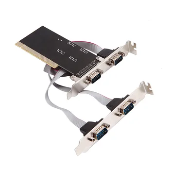 Skvelé-Q PCI 4 port RS232 DB9 Sériový Com Porty na PCI Radič Extender Adaptéra pci stúpačky Karty, čip TX382B Obrázok 2