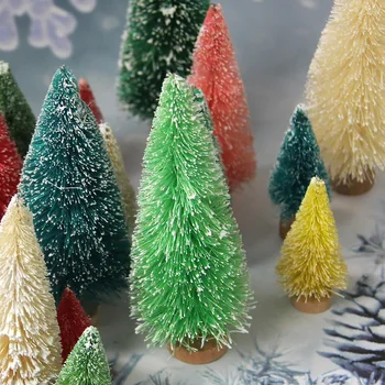8PCS Vianočný Stromček Zmiešané Veľkosti Malé Borovice Farebné Mini Stromov na Vianoce Domov Ploche Ozdoby Noel DIY Dekorácie