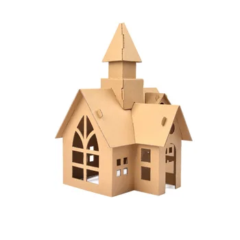 3D Mš Darček Vianočné dediny Dom Dekorácie Deti Ručné Diy Materiál Package Svetelný Domáce Chata Vianoce