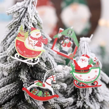 DIY Vianočný Stromček Drevený Prívesok Veselé Vianočné Dekorácie Pre Domov 2021 Vianočné Ozdoby Navidad Natal Noel Nový Rok Darčeky 2022 Obrázok 2