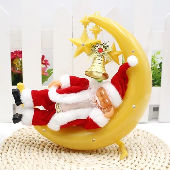 Elektrické Hudobné Santa Claus Mesiac Visí Ozdoby Vianočné Výzdoba Dieťa Darček 2022 Najnovšie Obrázok 2