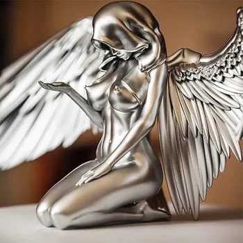 3D Umenie Anjel Žena umelecké Diela Krídla na Kolenách Tajné Anjel Umenie Žena Socha Krytý Vonkajší Tvorivé Socha Domova Ozdoby