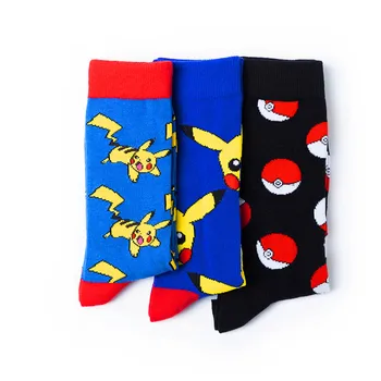 Pokémon Pikachu Obrázok Bavlnené Ponožky Cartoon Squirtle Charmander Bulbasaur Anime Cosplay Muži Ženy Vianočné Ponožky Darček Hračky