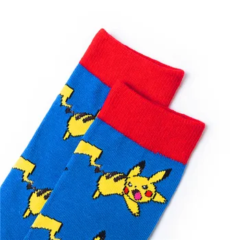 Pokémon Pikachu Obrázok Bavlnené Ponožky Cartoon Squirtle Charmander Bulbasaur Anime Cosplay Muži Ženy Vianočné Ponožky Darček Hračky Obrázok 2