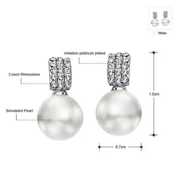 Neoglory Drahokamu Simulované Pearl Elegantné Náušnice Kvapka Pre Ženy 2020 Nové Módne Kúzlo Šperky Pea-1 P1 Obrázok 2