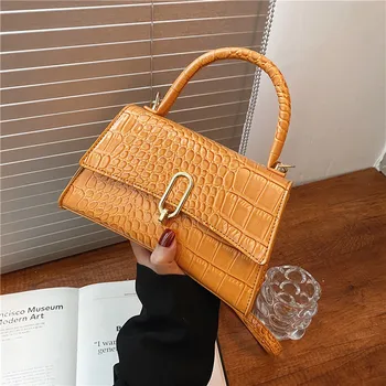 Módne retro textúra prenosná taška dámy 2021 nový trend jedného pleca messenger temperament Kelly bag Pochette Lacoste Femme Obrázok 2