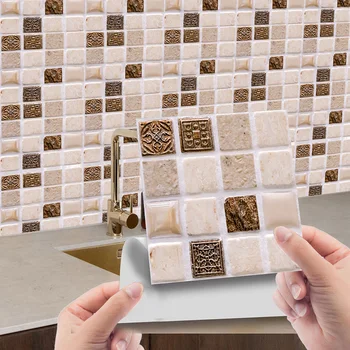 10pcs Magic Gél Dlaždice samolepiace Mozaikové Dlaždice pre Kuchyňu a Kúpeľňu Backsplash Tvorivé Tehla Crystal Tapety