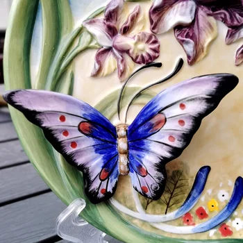 Dekoratívne Motýľ Platňa pre Múr Haning Keramické Umenie Domov Obývacia Izba, Hotelová Reštaurácia Dekorácie 3D Vintage Tanier Tanier Dary Obrázok 2