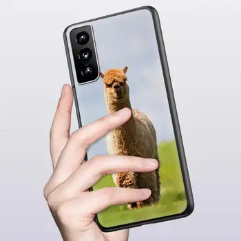 Lama Lama Alpacas Zvierat Roztomilý obal Pre Samsung Galaxy S21 Ultra S20 FE S10 S9 Plus S10E S8 Silikónové Čierne Telefón Kryt TPU Shell
