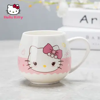 Hello Kitty Módne Keramického Materiálu Tvorivé Cartoon Hrnček Mlieka Pohár Jednoduché, Veľkú Kapacitu Roztomilý Šálka Kávy Obrázok 2