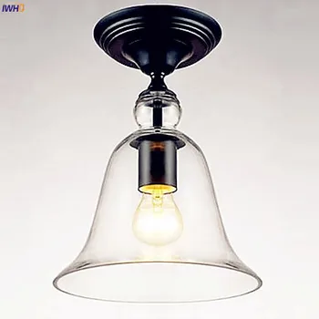 IWHD Retro Vintage Stropné Svietidlá Flafonnier Chodbe Bolcany LED Edison Stropné Svietidlá Domov Osvetlenie Sklo Tieni Obrázok 2