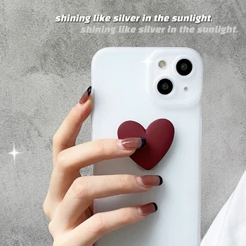 Roztomilý Matný Transparentný Telefón puzdro pre iPhone 13 Mini 11 12 Pro Max 7 8 Plus SE 2020 XR X XS Coque Srdce Vzor Shockproof Kryt Obrázok 2