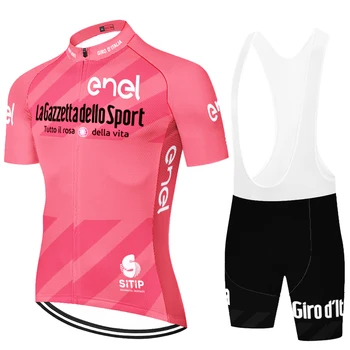 12D GÉL 2021 Tour De Italia Taliansko Cyklistika Jersey nohavice s náprsenkou Šortky nastaviť Ropa De Ciclismo Maillot Cyklistické Oblečenie ropa ciclismo hombre Obrázok 2