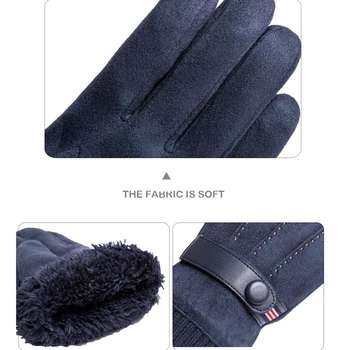 Rukavice Nové Zimné rukavice xl veľkosť Pletenie Mužov Wowen teplé rukavice Faux suede Jeseň Dotykový displej Obrázok 2
