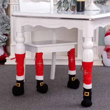 1PC Vianočné Santa Tabuľky, Stoličky Nohy Nohy Ponožka Rukáv Kryt Podlahy Chránič Tabuľky Nohu Zahŕňa Domáce Vianočné Dekorácie