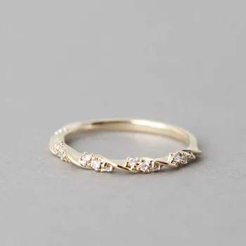 Móda Prstene Pre Ženy 2018 Módne Šperky, Svadobné Kapela Zakrivené Blue Saphire Večnosti Krúžok Jogo De Aneis Crystal Love Ring