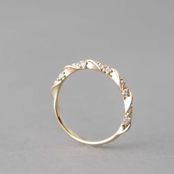 Móda Prstene Pre Ženy 2018 Módne Šperky, Svadobné Kapela Zakrivené Blue Saphire Večnosti Krúžok Jogo De Aneis Crystal Love Ring Obrázok 2