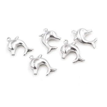 30pc/veľa 21x16mm Dolphin Charms 316 Nerezovej Ocele Delfín zobrazili kľúčové tlačidlá pre náhrdelník prívesok charms diy šperky robiť-R5-43