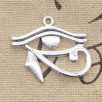 10pcs Charms Starovekého Egypta Eye Of Horus 33x27mm Antické Bronzové Striebornej Farbe Á Prívesky, Takže DIY Ručne vyrábané Šperky Tibetskej Obrázok 2