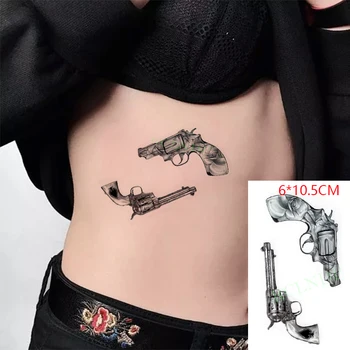 Nepremokavé Dočasné Tetovanie Nálepky Black Zbraň AK 47 Flash Tetovanie Falošné Vody Prenos Tatto pre Ženu, Muža