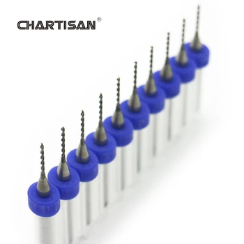 CHARTISAN 0.3-1.2 mm Tlač Doska Vrtákov, Karbid Micro Vrtákov, CNC PCB Twist Vŕtačka