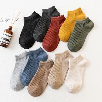 10 Párov dámske Ponožky Jar A v Lete jednofarebné Bavlnené Priedušná Šnúrkou Ponožky Japonský Veľkoobchod Ponožky dámske Obrázok 2