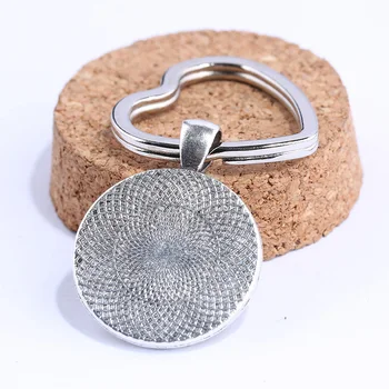 5 ks fit 25 mm cabochon prívesok na základne nastavenie srdce tvar kovových keychain krúžok na diy pre šperky robiť Obrázok 2