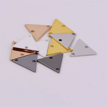 7mm geometrické double hole lesklý trojuholník náušnice prívesok minimalistický diy medené šperky, prívesok pripojenie príslušenstva