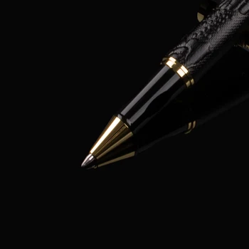 Dikawen 891 Čierne Pero Roller s Náplň Hrozna Plastický Vzor Zlaté Drogon Klip Podpis Písania Perom pre Office Podnikania