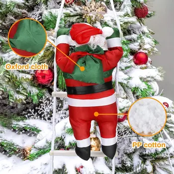 1Pcs Santa Claus Horolezecké Lano Rebríka, Dekorácie, Hračky, Vianočné Prívesok Bábika Visí Doma Strom Vnútorné Vonkajšie Vianočné Stien 25 cm Obrázok 2