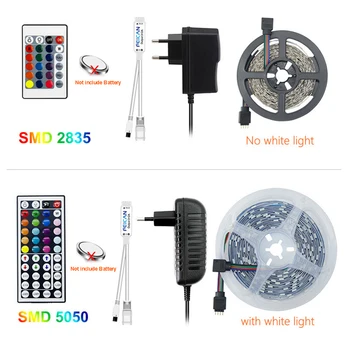 RGB LED Pás Svetla Flexibilné RGB Pásky 12V 5050 Biela Farba, Vodotesný pre Dekorácie Podsvietenie Darček s akumulátorom 5M 10 M 15M 20 M