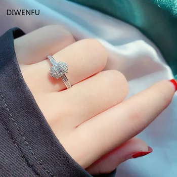 Diamond Office S925 Strieborné Prstene pre Ženy Milujú Pár snubných prsteňov Krúžky Luxusné Silver Diamond Jemné Šperky, Darček pre Miluje Obrázok 2