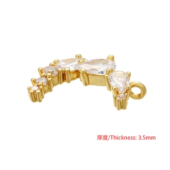 ZHUKOU vysokej kvality 11x18mm Mosadz crystal Mesiac Prívesky Pre ženy, náhrdelník a náušnice, Šperky, Takže Príslušenstvo model:VD516