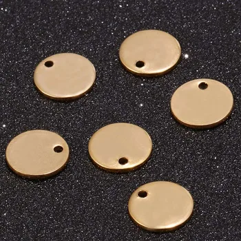 304 Nerezovej Ocele Rose Zlaté Mince Disk Kúzlo Kolo Razenie Prázdne Značky Kovové Šperky, Takže Dodávky 8 mm/10 mm Obrázok 2