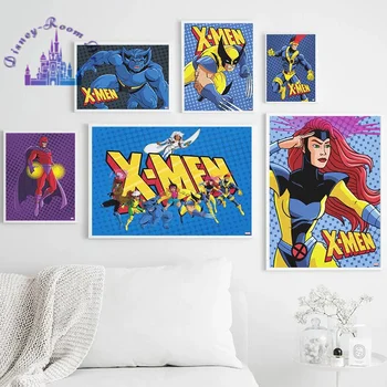 Marvel Cartoon Plátno X-Men Klasiky Umenie Fotografie Plagát Plátno, Maľovanie na Steny Domov Tlač na Dekor Obývacia Izba Superhrdina Dieťa Darček Obrázok 2