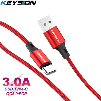 KEYSION USB Typu C Kábel pre Samsung S10 S20 3A Rýchle Nabíjanie pomocou pripojenia USB Typ-C Nabíjačka, Dátový Kábel pre Redmi poznámka 8 pro USB-C Cabo Drôt