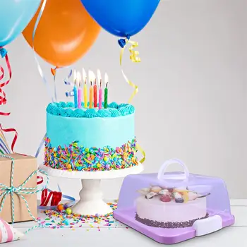 1Pc 8 Centimetrov Štvorcových Transparentné Praktické Prenosné Odolné Birthday Cake Box na Tortu Obrázok 2