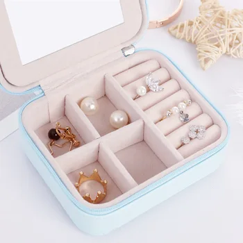 Malé Šperky Organizátor Náušnice, Prsteň Úložný box Náramok Tvorivé Kórea Kontajner Ružová Obloha Modrá Cestovné Prenosné Domov Stôl