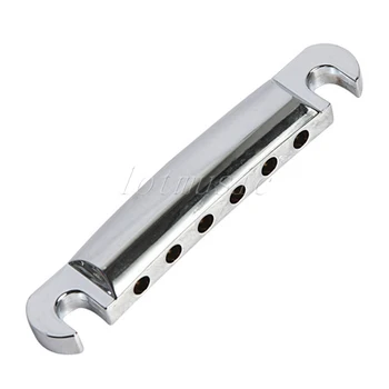 2Sets Chrome Gitara Tailpiece ABR-1 Bridge a Tailpiece pre Elektrické Gitary Náhradné Diely Obrázok 2